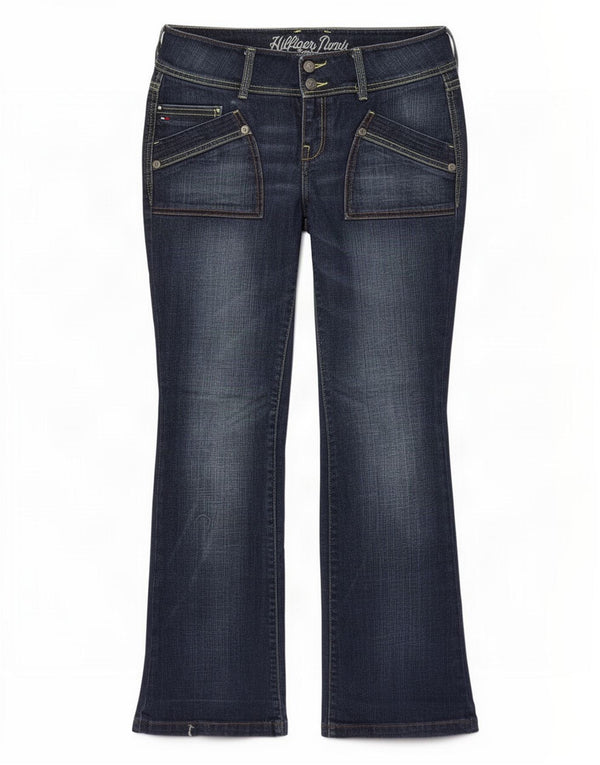 Tommy Hilfiger Jean Bootcut Femme W30 L31 Bleu Marine Coton