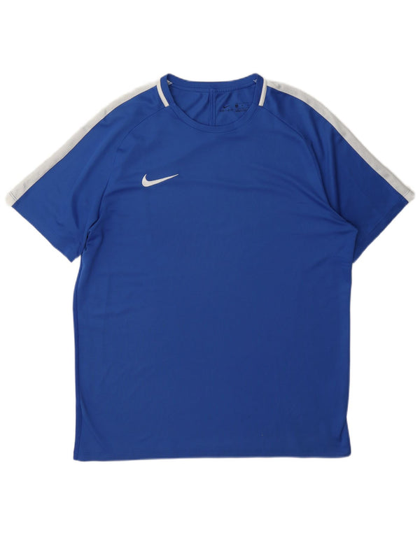 Nike Hommes Dri Fit T-Shirt Top XL Bleu Colorblock