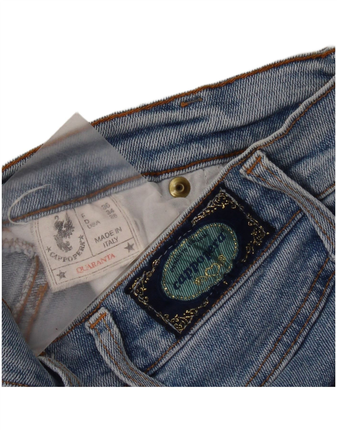 Cappopera Jean Slim Femme W26 L25 Bleu Coton