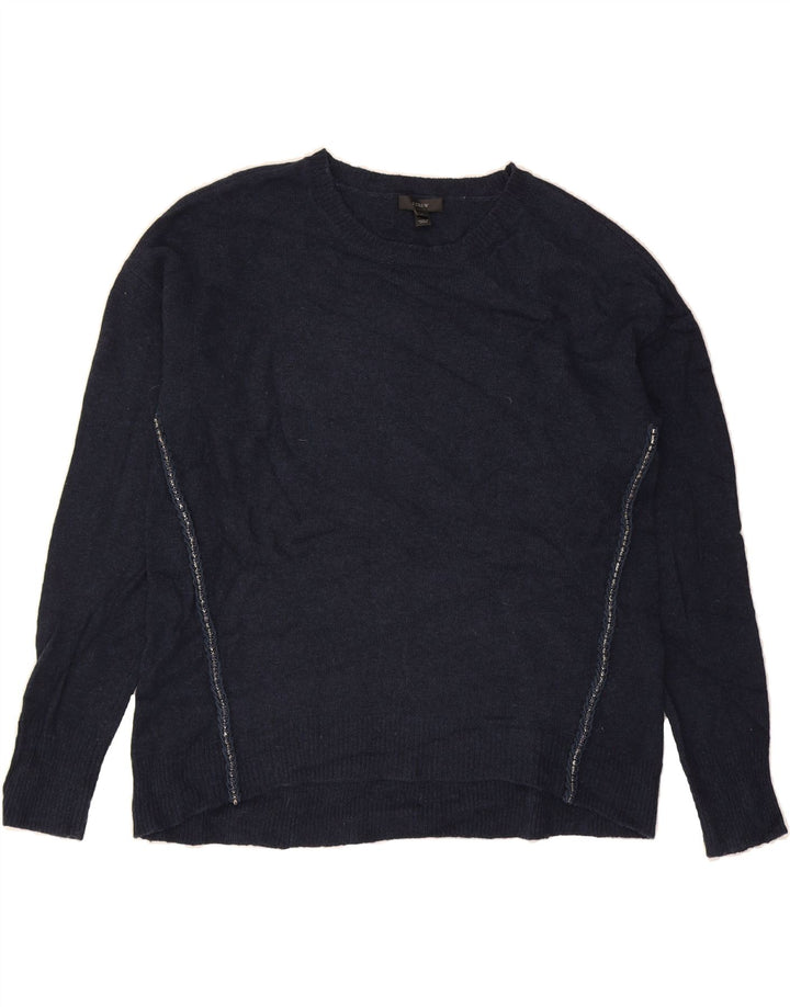 J. CREW Womens Crew Neck Jumper Sweater UK 16 Large Navy Blue Wool Vintage J. Crew and Second-Hand J. Crew from Messina Hembry 