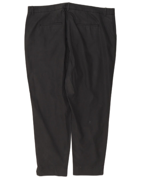 Marks & Spencer Pantalon Chino Droit Femme UK 18 XL W38 L27 Gris Coton