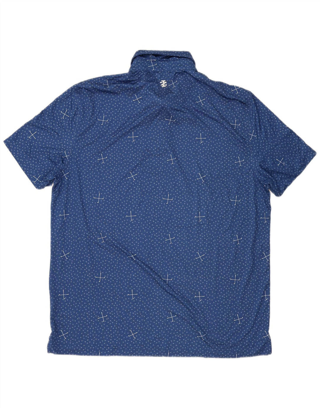 IZOD Polo Homme Grand Bleu Pois Polyester