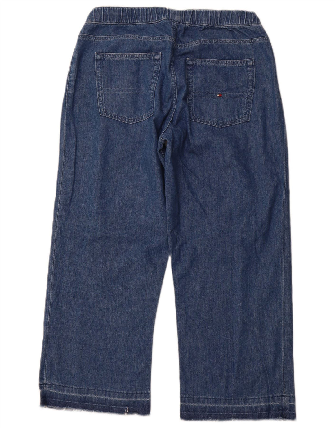 TOMMY HILFIGER Jean Capri à Jambe Large Fille 15-16 Ans W28 L23 Bleu Coton