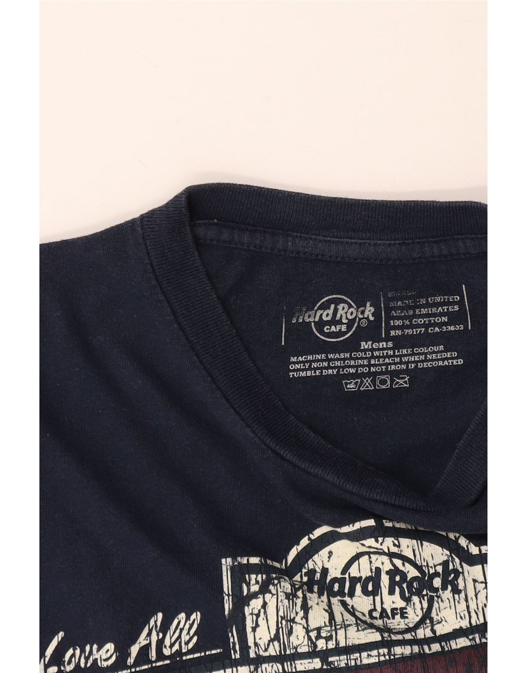HARD ROCK CAFE T-Shirt Graphique Florence Homme Petit Bleu Marine Coton