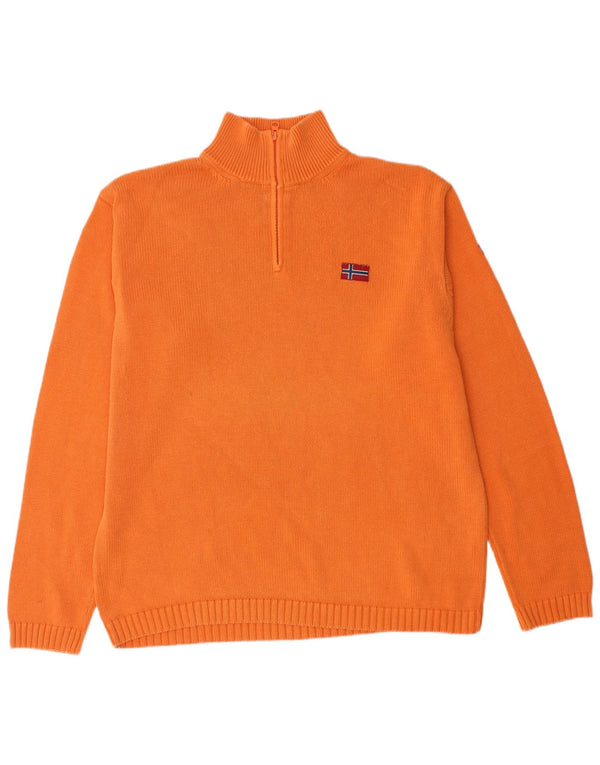 NAPAPIJRI Pull à col zippé géographique pour homme 2XL Orange Coton