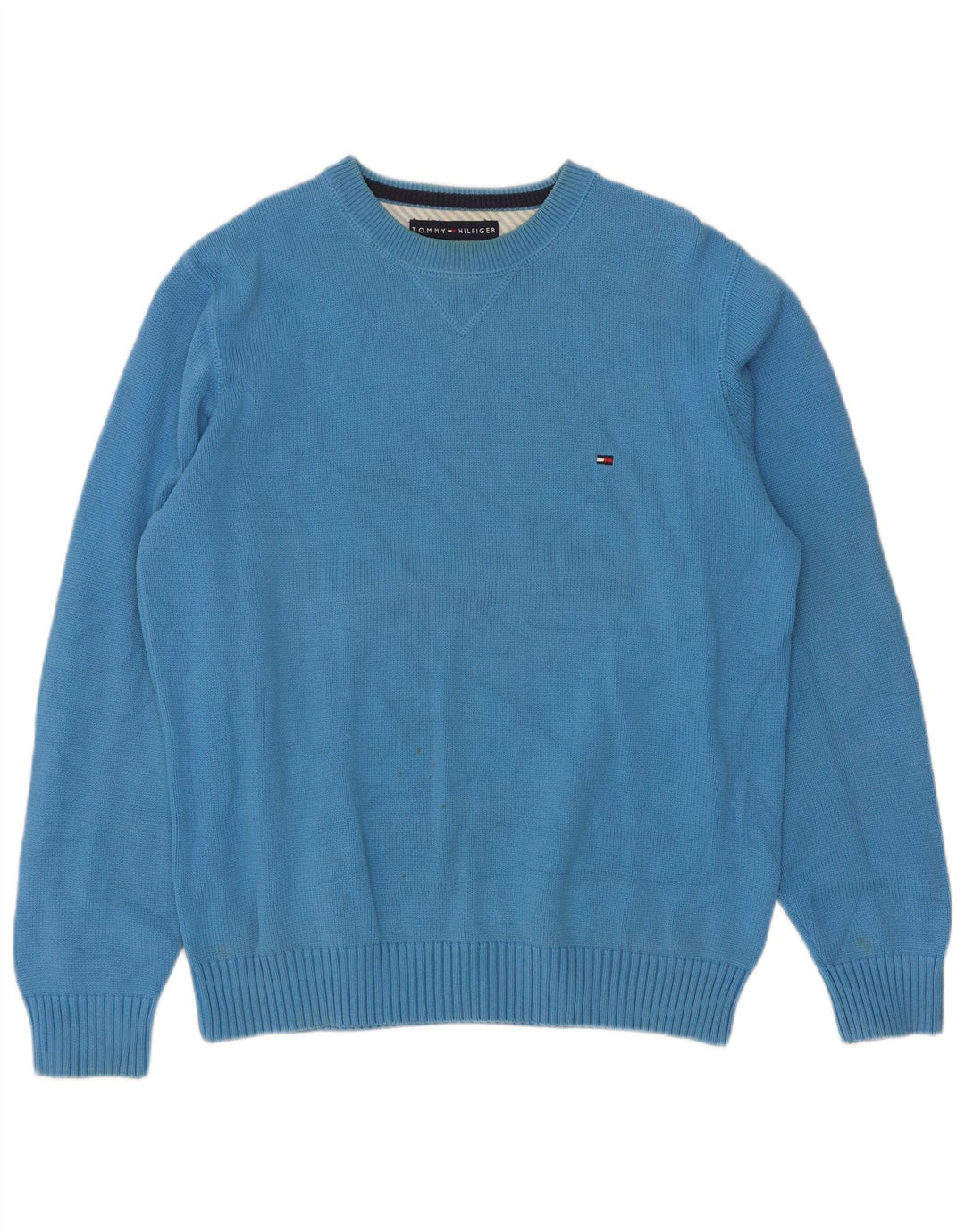 Tommy Hilfiger Pull Col Ras du Cou Homme Bleu Moyen Coton