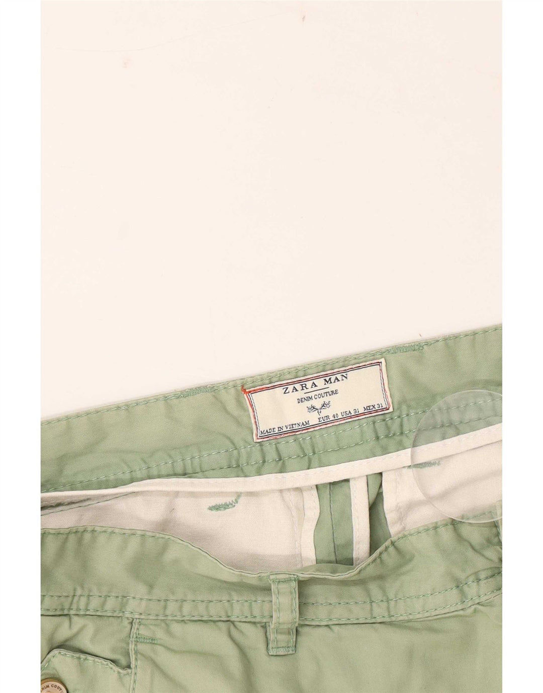 Zara Short Chino Homme EU 40 Medium W31 Vert