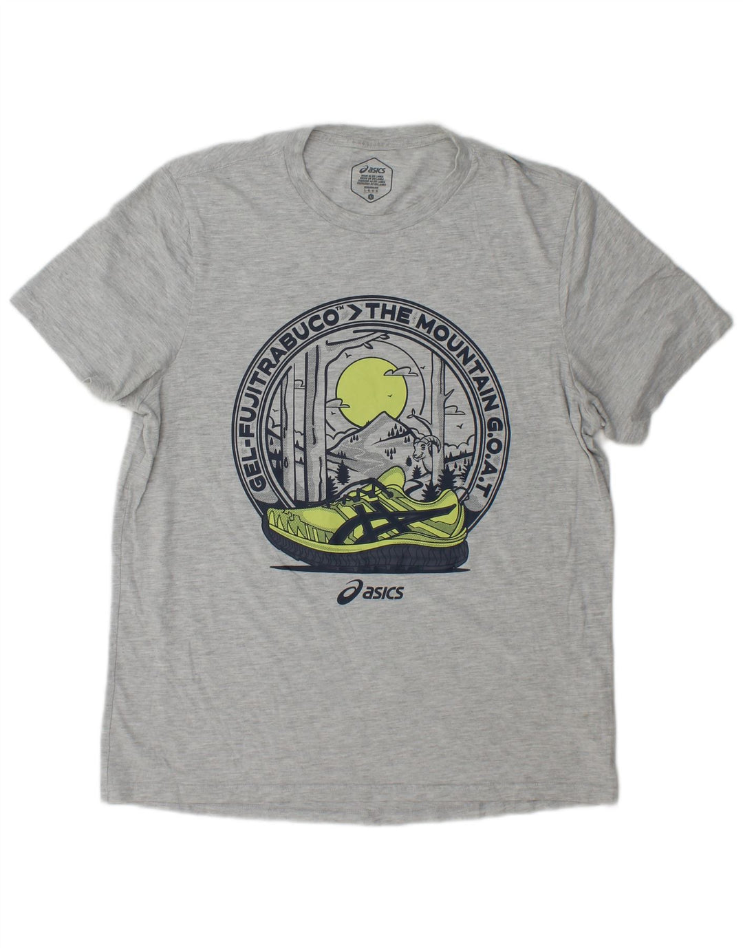 Asics T-Shirt Graphique Homme Grand Gris Coton
