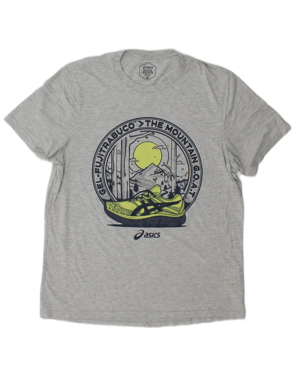 Asics T-Shirt Graphique Homme Grand Gris Coton