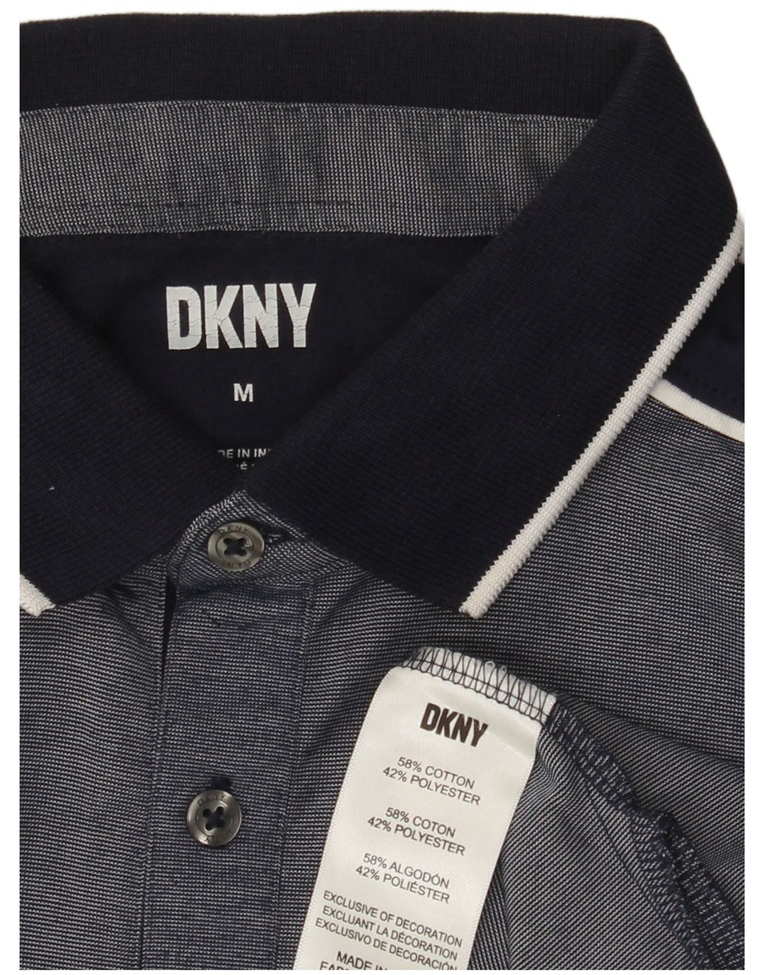 DKNY Polo Homme Bleu Marine Moyen Coton