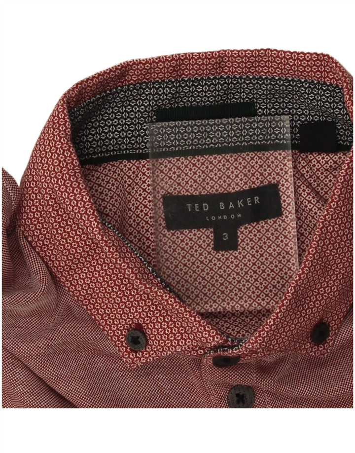 Ted Baker Polo Homme Taille 3 Modal Bordeaux Moyen