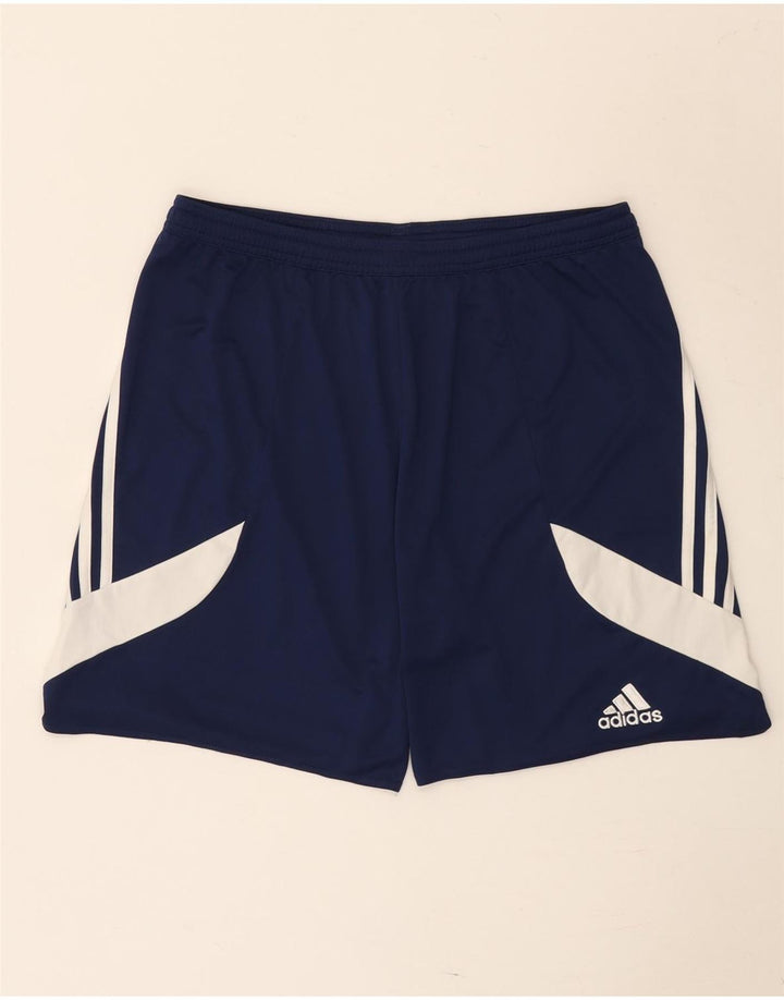 Adidas Short de sport Climalite pour homme en polyester color block Bleu marine Taille L