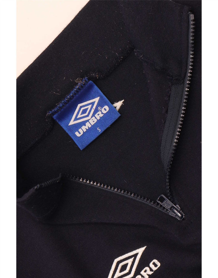 Umbro Sweat court à col zippé pour homme Bleu marine Taille S