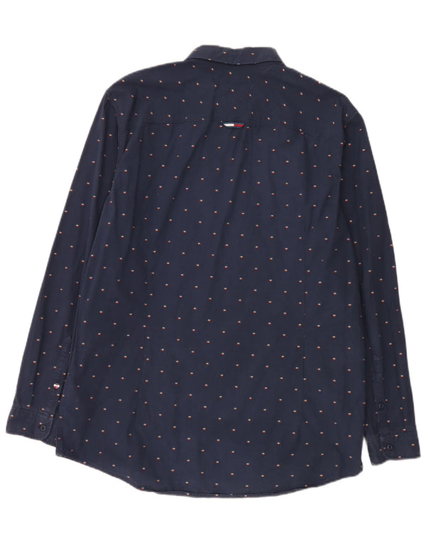 Tommy Jeans Chemise Slim Fit XL Bleu Marine à Pois en Coton