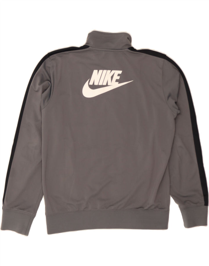 NIKE Mens Graphic Tracksuit Top Jacket UK 35/37 Small Grey Colourblock Vintage Nike and Second-Hand Nike from Messina Hembry 