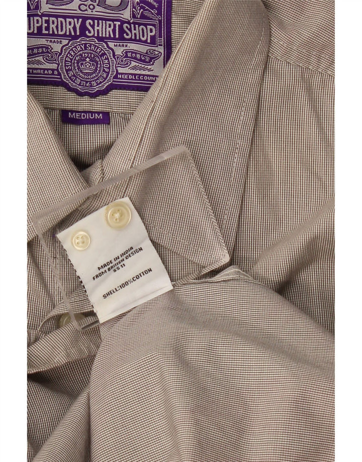Superdry Chemise Homme Gris Moyen Carreaux Coton