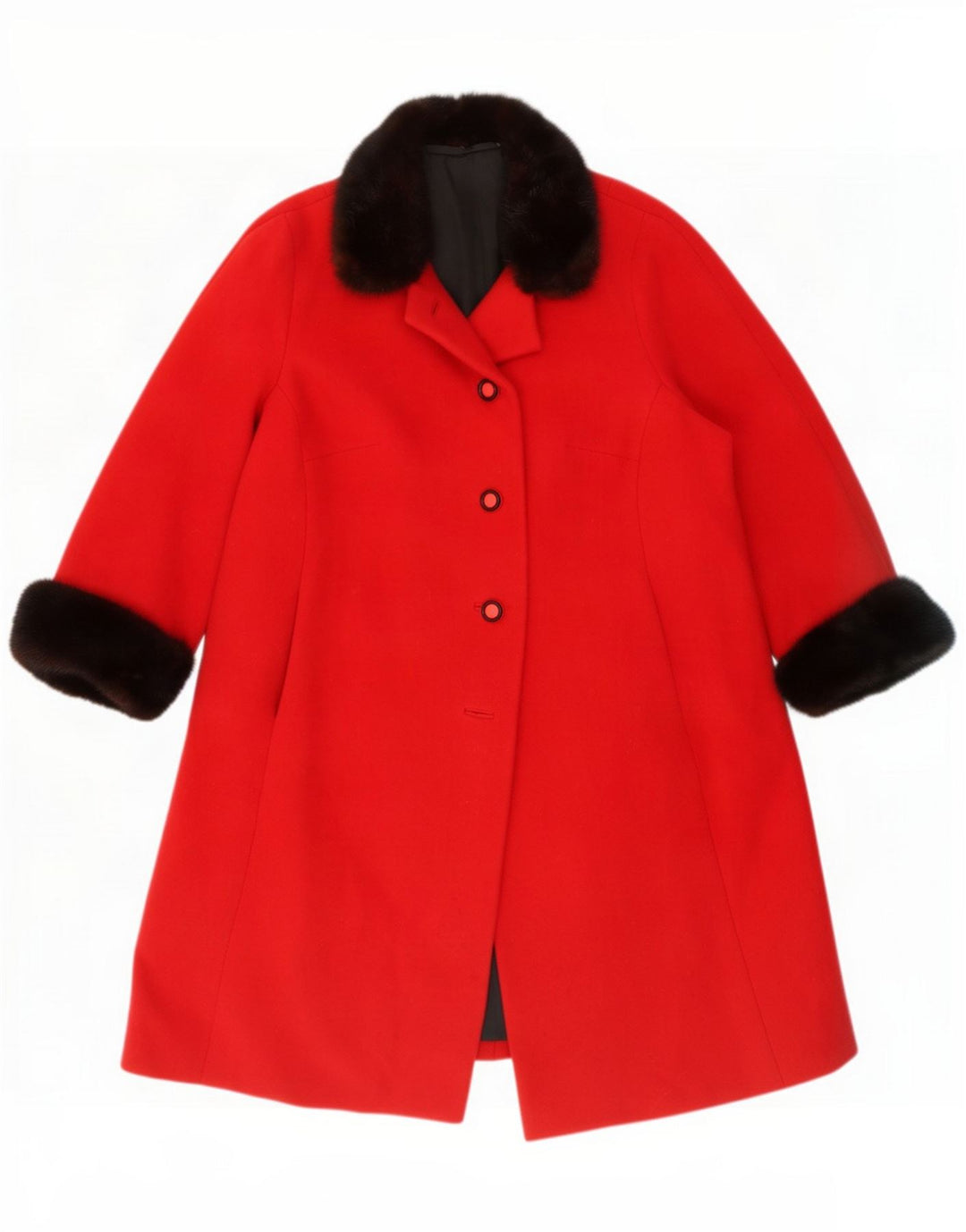 Vintage Womens Pardessus UK 16 Large Red Colourblock