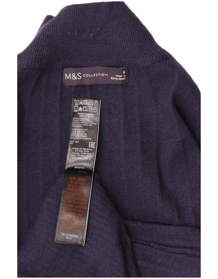 MARKS & SPENCER Pull col roulé pour femme UK 8 Small Bleu marine
