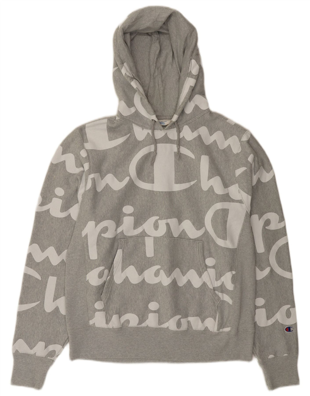 Champion Pull à Capuche Graphique Homme Gris Moyen Coton