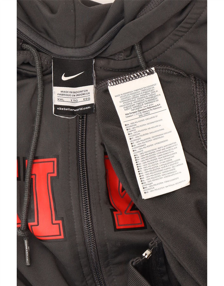 Nike Pull à capuche zippé graphique pour homme 2XL Gris Polyester