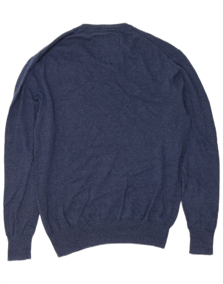 Superdry Pull Col V Homme Bleu Marine Moyen Coton