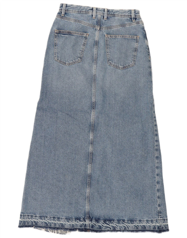 Zara Femme Jupe Maxi En Jean Déchiré XS W24 Bleu