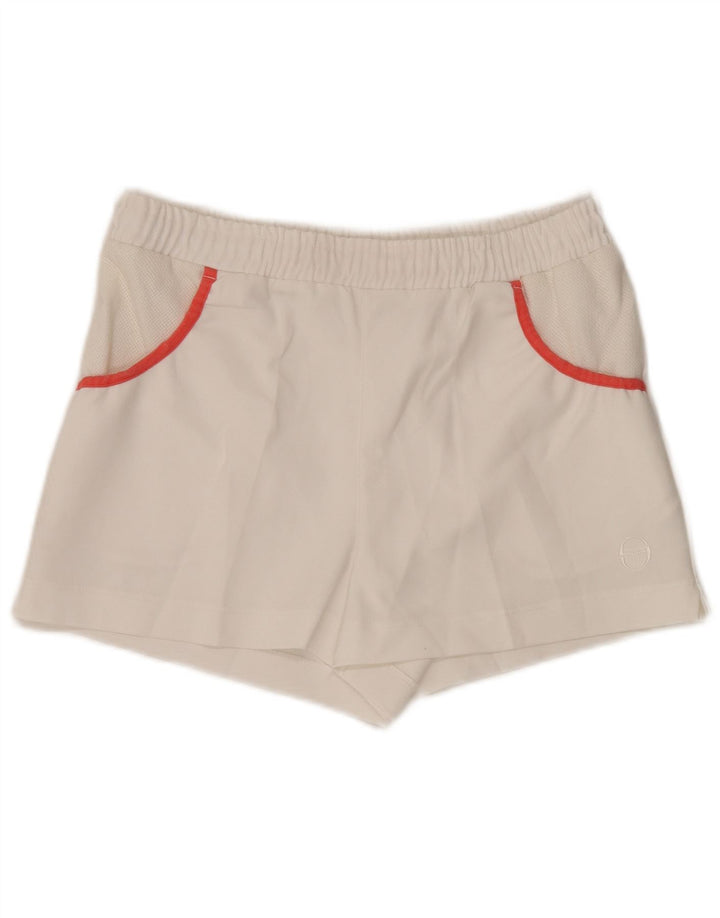 Sergio Tacchini Short de sport pour femme IT 44 Polyester blanc moyen