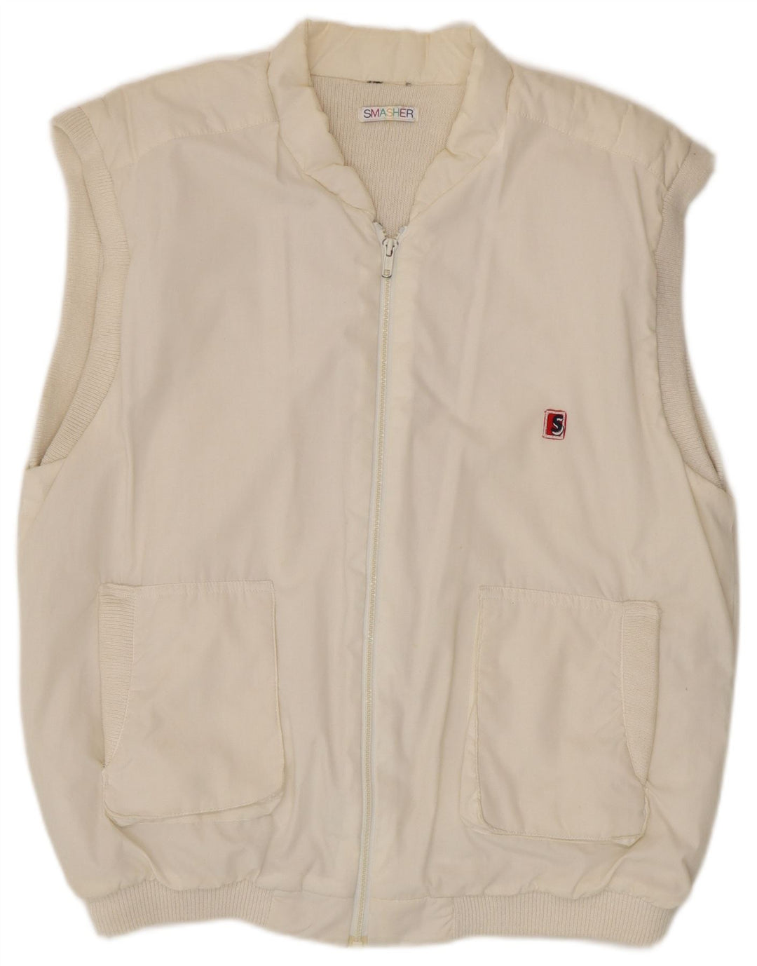 Smasher Veste de survêtement sans manches pour homme en polyester blanc Taille L