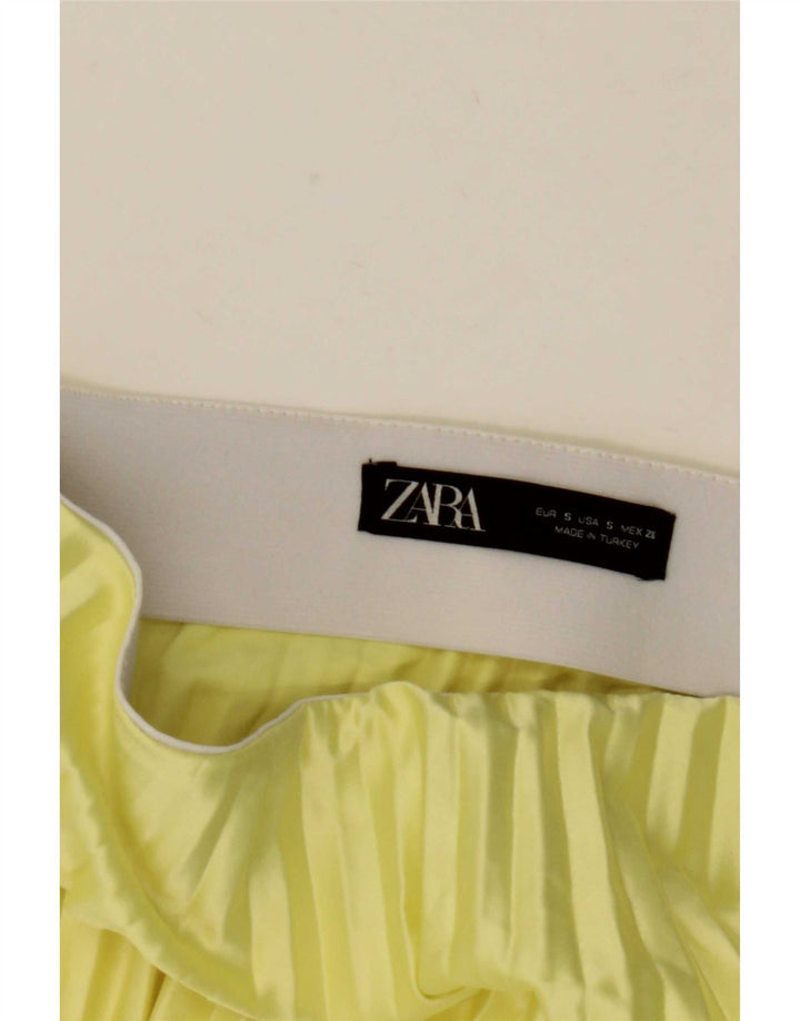 Zara Femme Jupe Plissée Small W31 Jaune