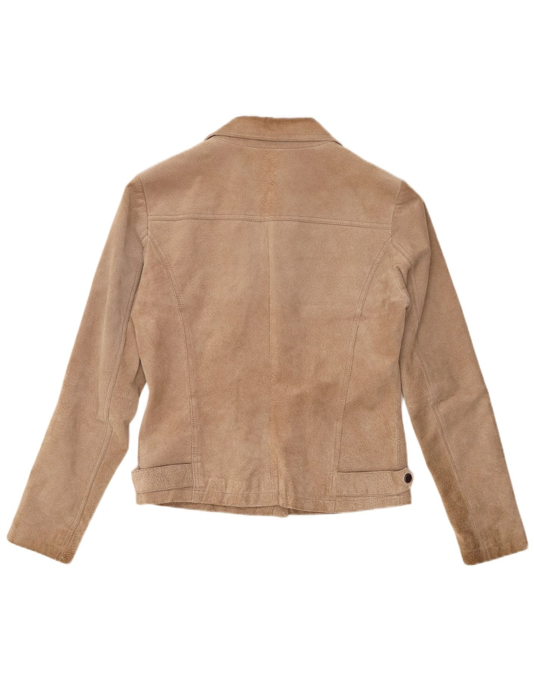 Blouson motard en daim pour femme seulement IT 40 petit cuir beige