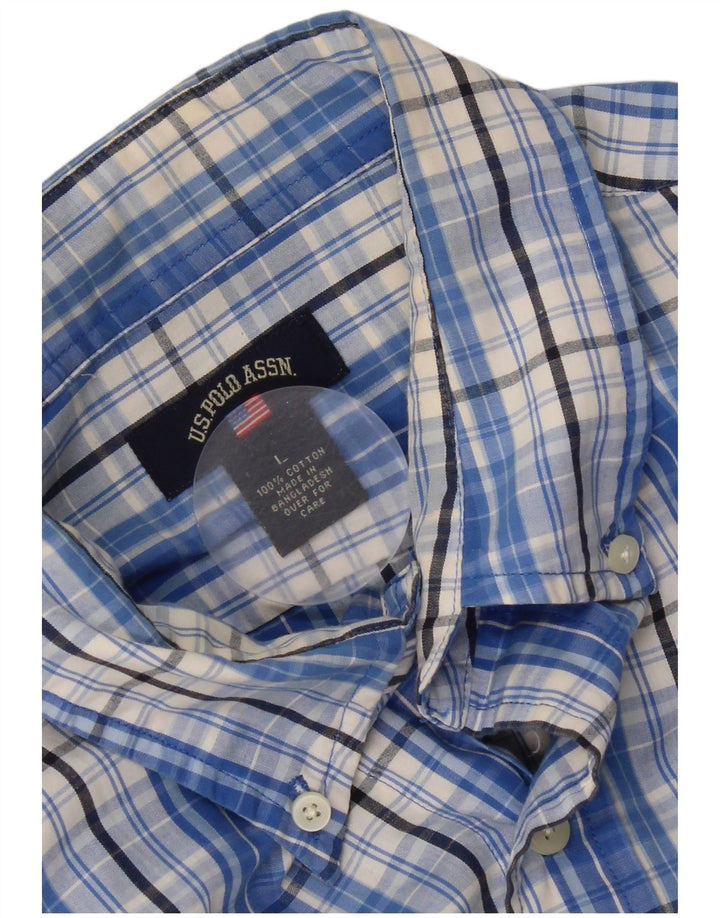 U.S. Polo Assn. Chemise Homme Grand Carreau Bleu Coton