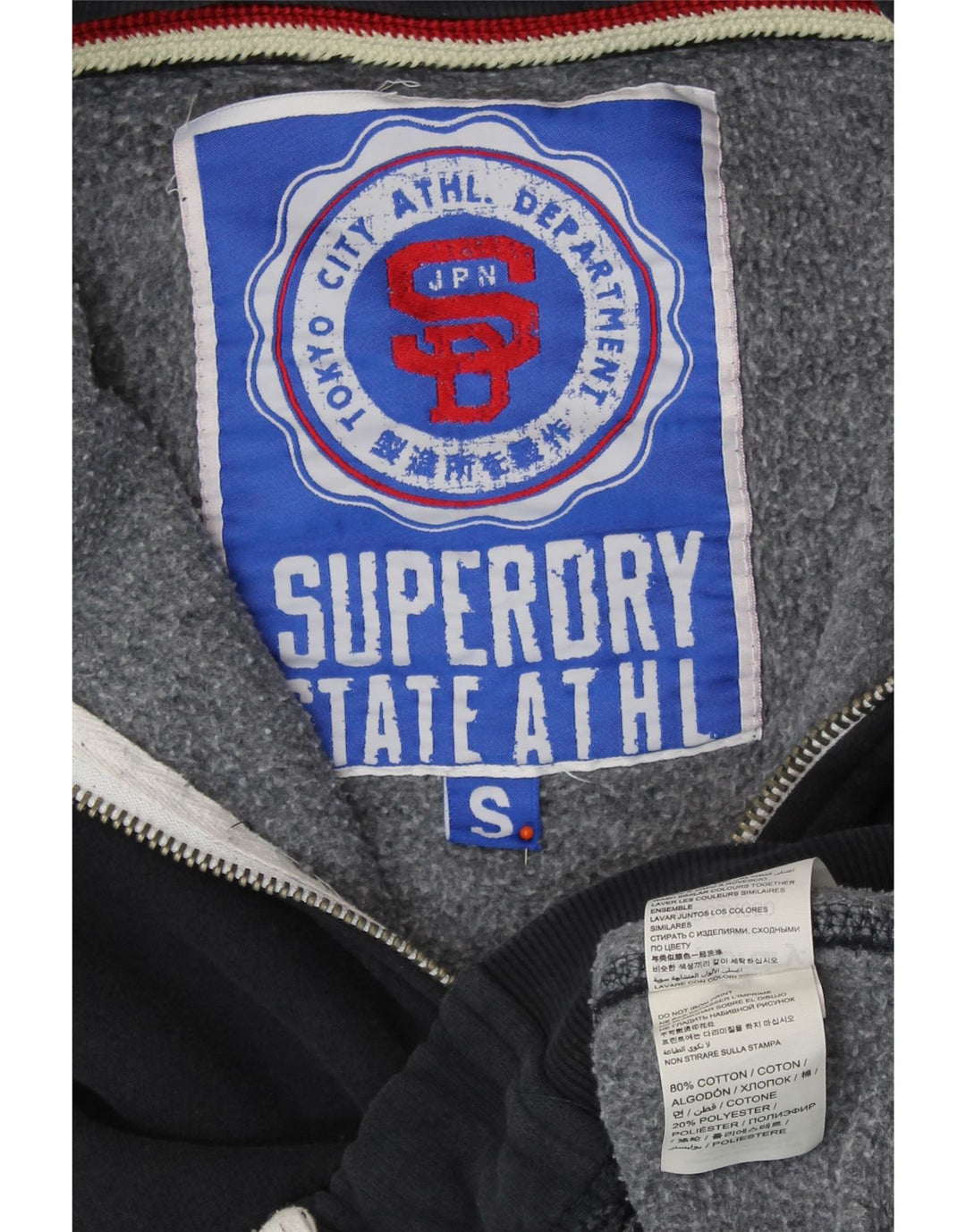 SUPERDRY Sweat-Shirt Graphique Homme Petit Bleu Marine Coton