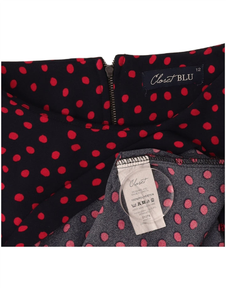 CLOSET Robe basique pour femme UK 42 en polyester bleu marine moyen à pois