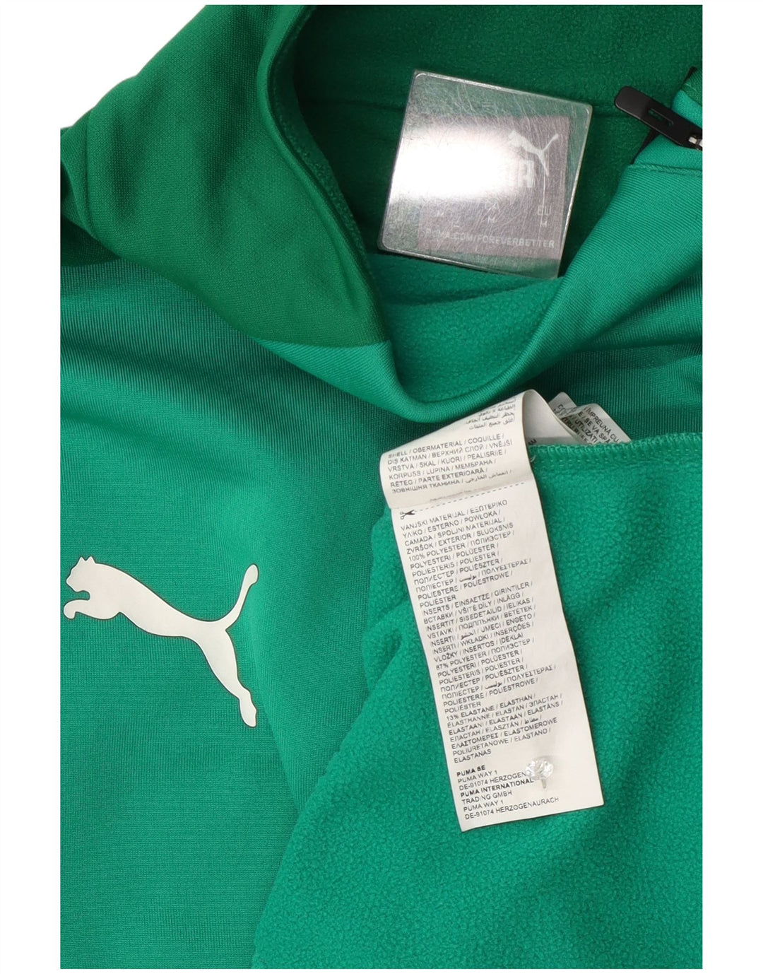 Puma Sweat-Shirt Zip Neck Homme Vert Moyen Colorblock Polyester