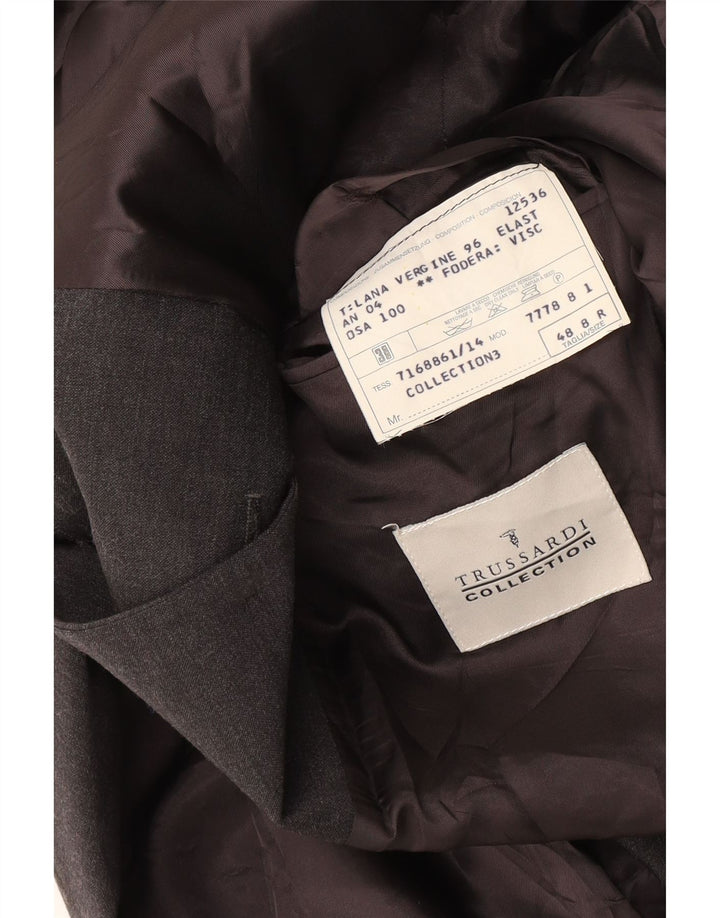 Trussardi Veste Blazer Longue à 4 Boutons Homme IT 48 Gris Moyen