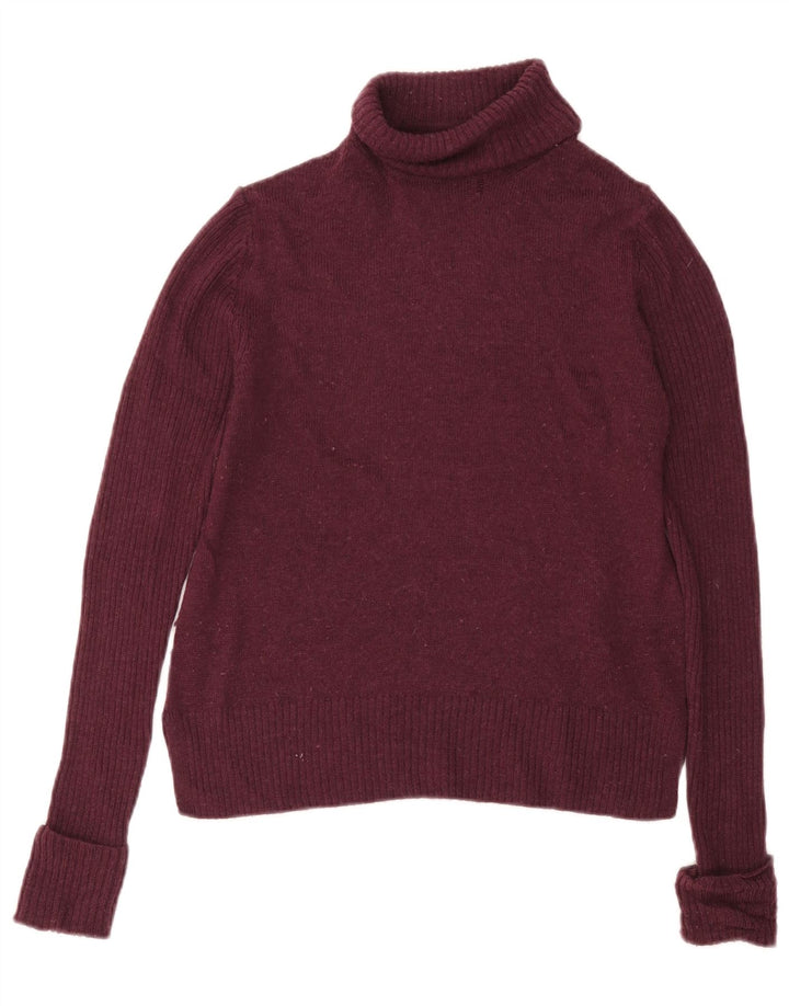 Marks & Spencer Pull col roulé pour femme UK 12 Laine bordeaux moyen