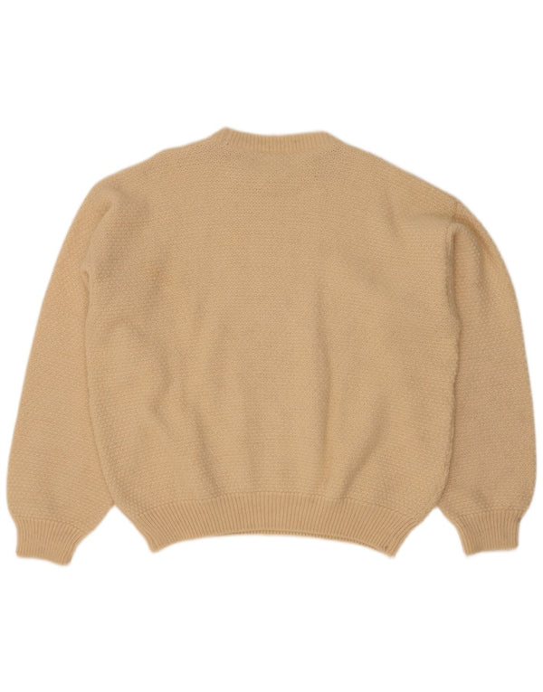 vintage Mens Crew Neck Jumper Pull IT 52 Grande laine d’alpaga blanc cassé
