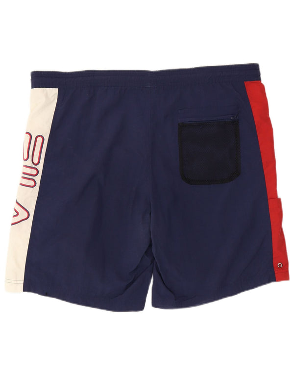 Fila Short de bain graphique pour homme IT 52/54 Large Bleu marine Colourblock