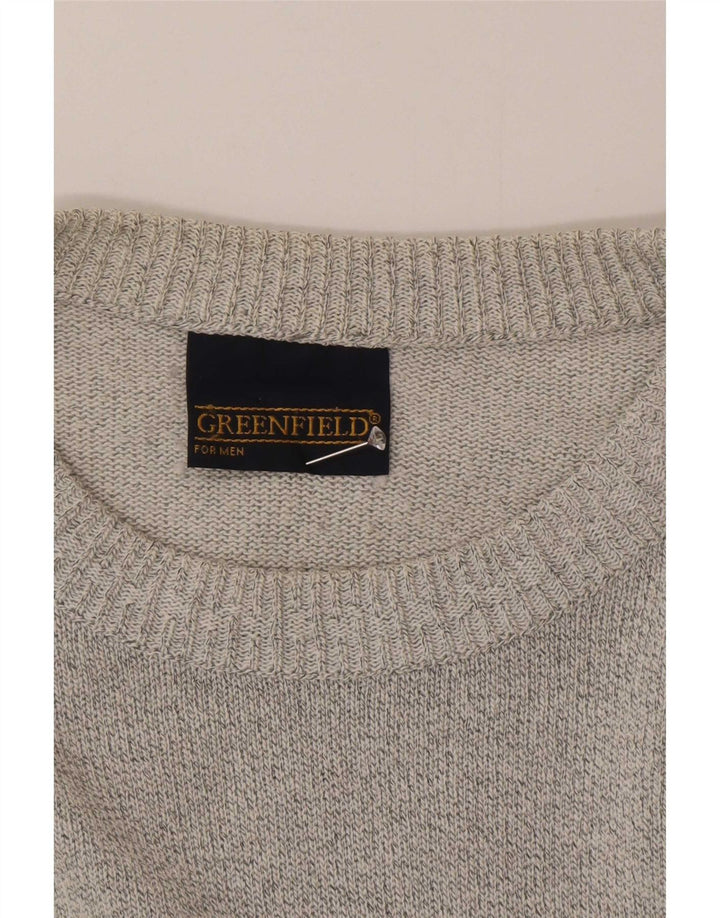 Greenfield Pull col bateau pour homme Grand gris géométrique