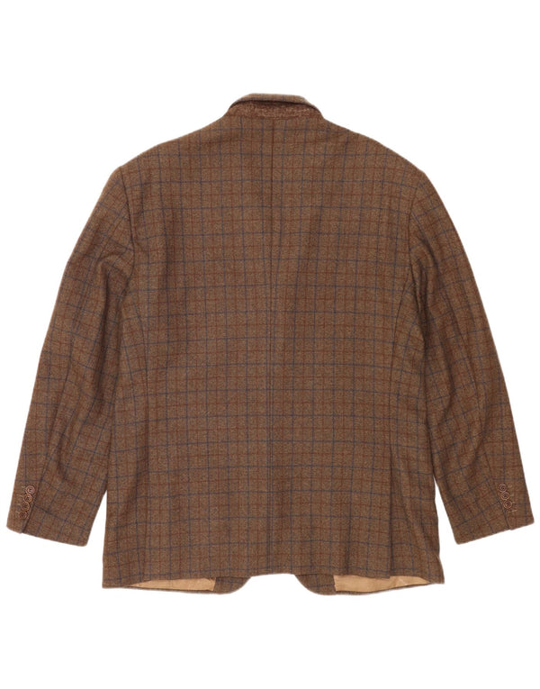Brooksfield Veste blazer à 3 boutons pour homme UK 40 en laine à carreaux marron