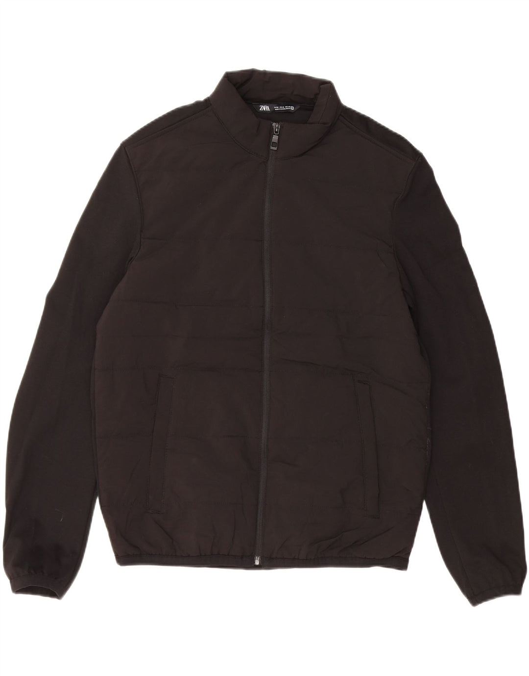 ZARA Veste matelassée homme UK 38 Medium Noir Polyester