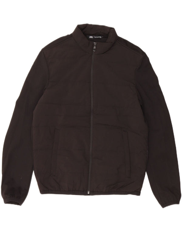 ZARA Veste matelassée homme UK 38 Medium Noir Polyester