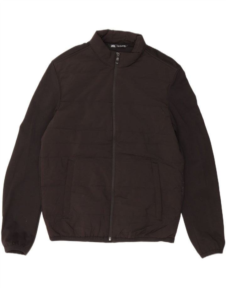 ZARA Veste matelassée homme UK 38 Medium Noir Polyester