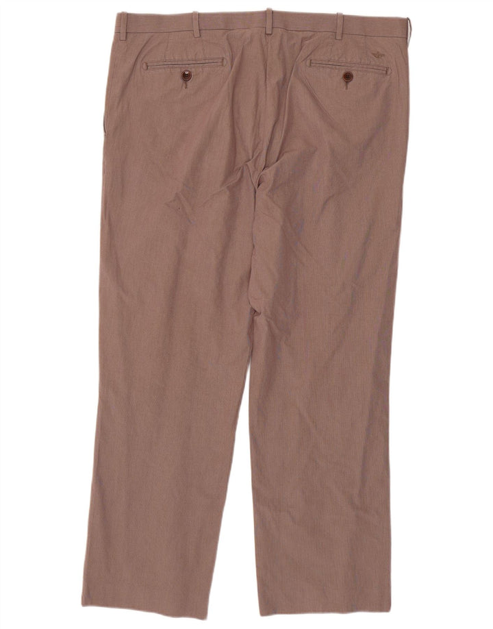 DOCKERS Pantalon de Costume Droit Homme W40 L30 Marron Pied de Poule Coton
