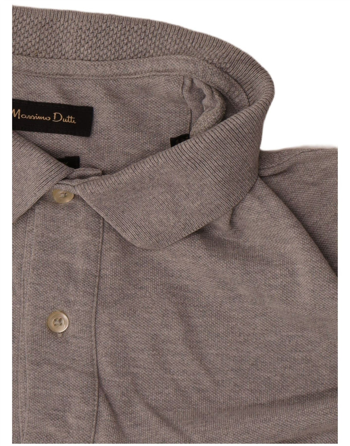 Massimo Dutti Polo Homme Large Gris Moucheté Coton