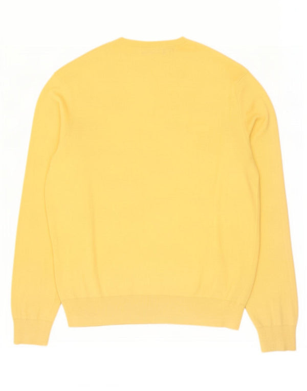 Polo Ralph Lauren Pull col V pour homme en coton jaune Large