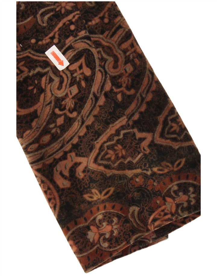 Laura Ashley Veste blazer en velours à 2 boutons pour femme UK 8 Petit motif cachemire marron