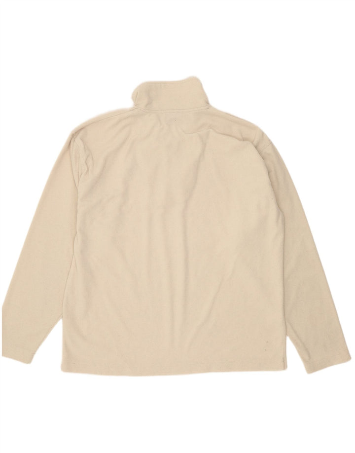 KAPPA Pull polaire à col zippé pour homme en polyester blanc cassé