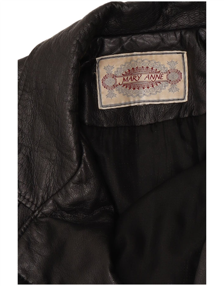 Mary Anne Veste en cuir pour femme UK 18 XL Noir