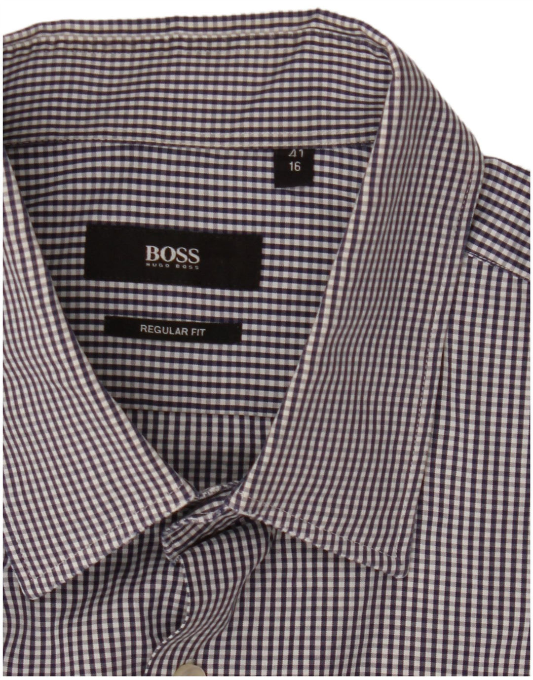 Hugo Boss Chemise coupe régulière pour homme Taille 41 16 Grand Vichy Bleu